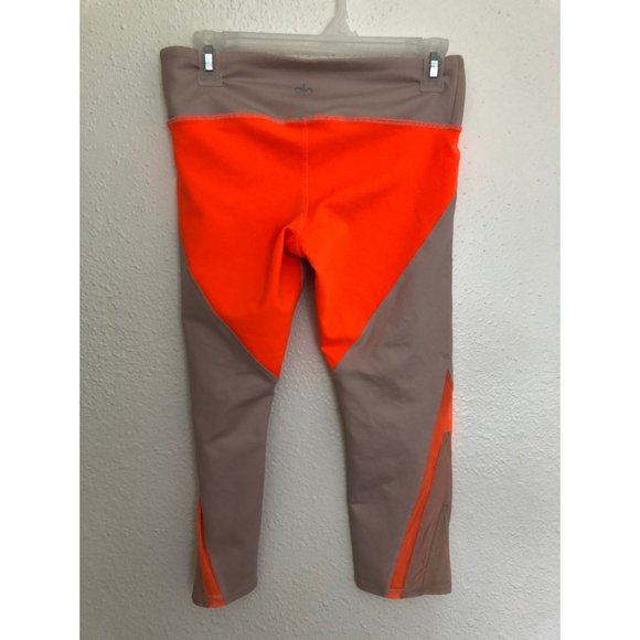 Alo Yoga Range Mesh Capri Legging Pink & Orange M - Picture 3 of 12